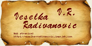 Veselka Radivanović vizit kartica
